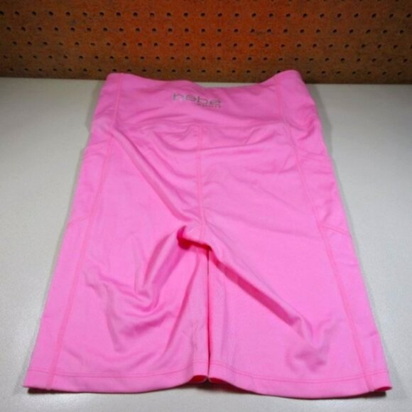 bebe sport womens solid pink wicking 4way stretch biker shorts M NWT - Picture 3 of 5